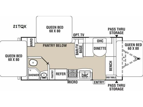 Floorplan - 2015 Coachmen RV Freedom Express 21TQX