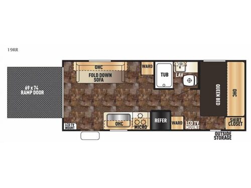 Floorplan - 2015 Forest River RV Cherokee Grey Wolf 19RR