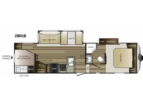 Floorplan - 2015 Keystone RV Cougar X-Lite 28RDB