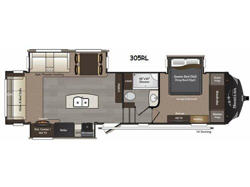 Floorplan - 2015 Keystone RV Montana High Country 305RL
