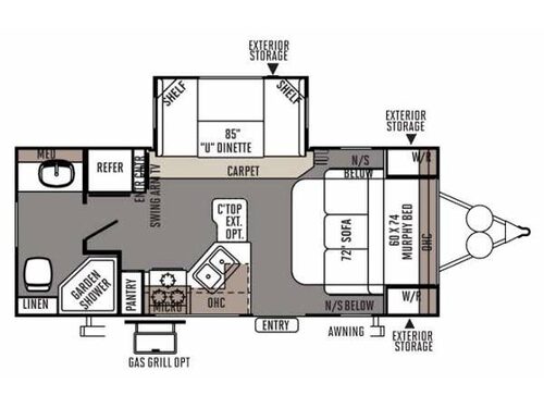 Rockwood Ultra Lite 2304S Floorplan