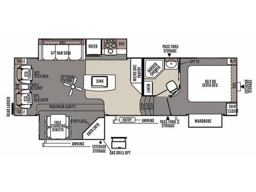 Floorplan - 2015 Forest River RV Rockwood Signature Ultra Lite 8289WS