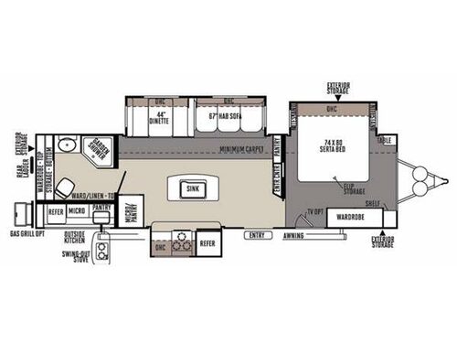 Floorplan - 2015 Forest River RV Rockwood Signature Ultra Lite 8293IKRBS