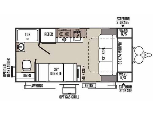 Floorplan - 2015 Forest River RV Rockwood Mini Lite 1905