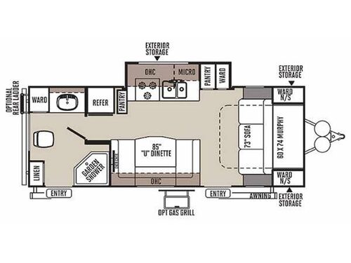 Floorplan - 2015 Forest River RV Rockwood Mini Lite 2503S