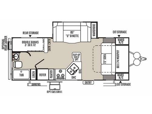 Floorplan - 2015 Forest River RV Rockwood Mini Lite 2504S