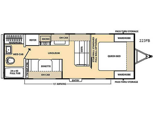 Floorplan - 2015 Coachmen RV Catalina 223FB