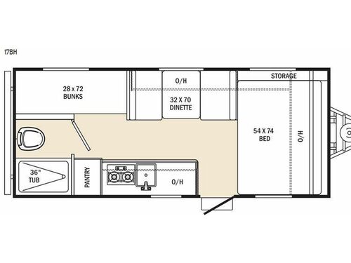 Clipper Ultra-Lite 17BH Floorplan