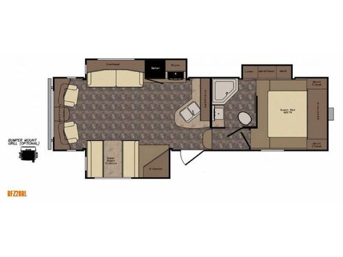Floorplan - 2015 CrossRoads RV ReZerve RFZ28RL
