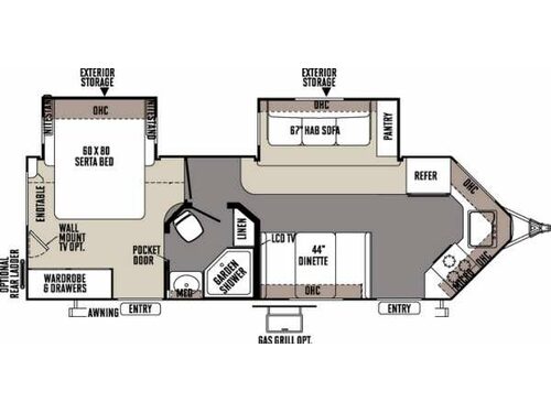 Floorplan - 2015 Forest River RV Rockwood Wind Jammer 2618W