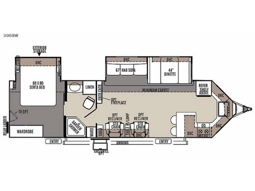 Floorplan - 2015 Forest River RV Rockwood Wind Jammer 3008W