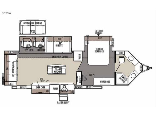 Floorplan - 2015 Forest River RV Rockwood Wind Jammer 3025W