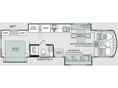 Floorplan - 2015 Thor Motor Coach Challenger 35HT