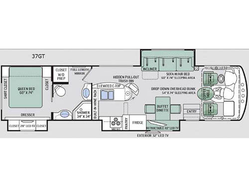 Floorplan - 2015 Thor Motor Coach Challenger 37GT