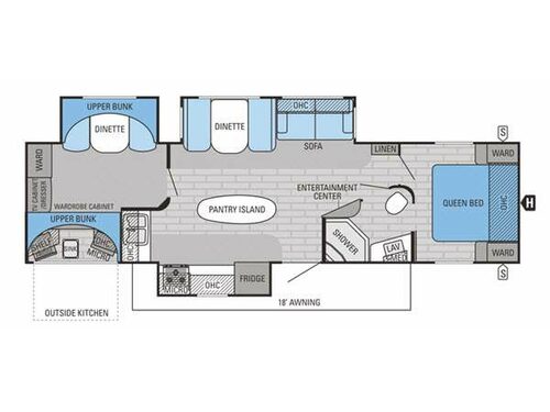 Eagle 324BHTS Floorplan