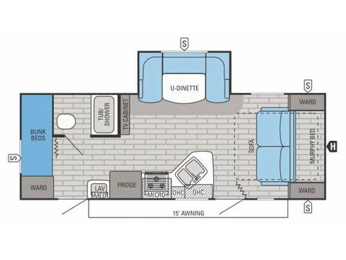Floorplan - 2015 Jayco White Hawk 23MBH