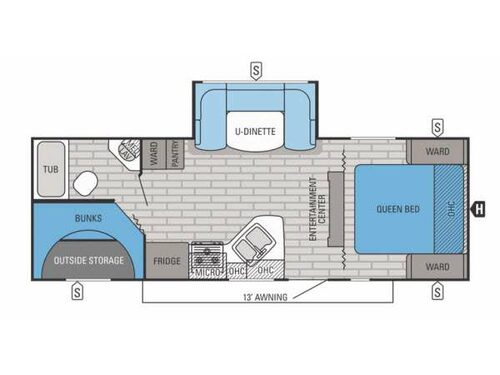 White Hawk 25BHS Floorplan