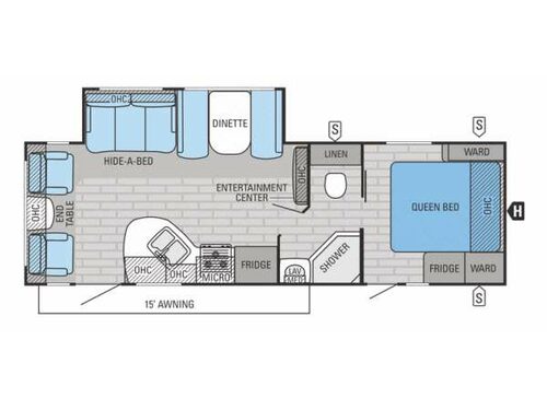 Floorplan - 2015 Jayco White Hawk 27DSRL