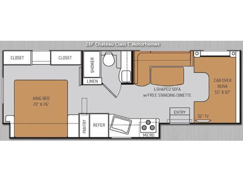 Floorplan - 2014 Thor Motor Coach Chateau 28F