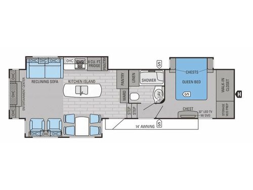 Floorplan - 2015 Jayco Eagle Premier 331RETS