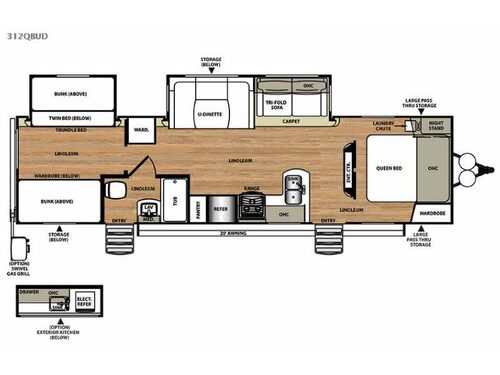 Floorplan - 2015 Forest River RV Salem Hemisphere Lite 312QBUD