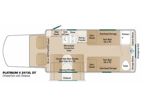 Floorplan - 2014 Coach House Platinum II 241XL DT