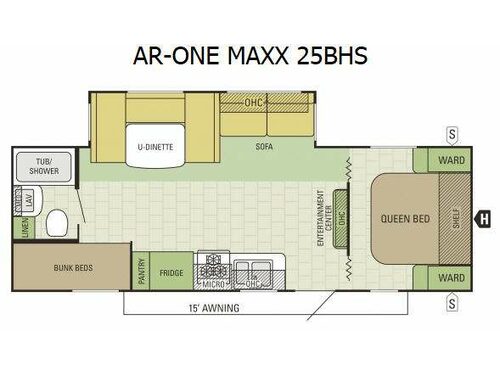 Floorplan - 2015 Starcraft AR-ONE Widebody 25BHS Wide Body