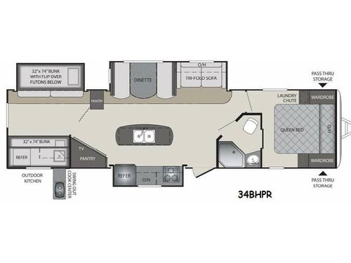 Premier Ultra Lite 34BHPR Floorplan