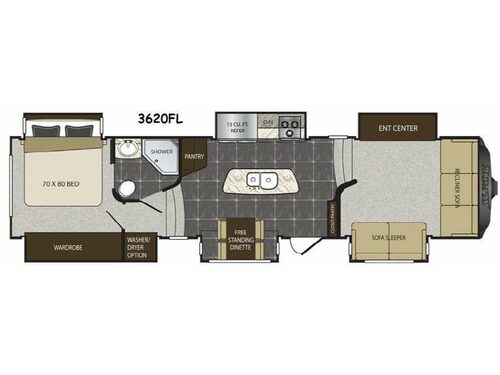 Floorplan - 2015 Keystone RV Alpine 3620FL