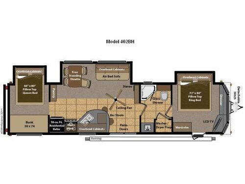 Floorplan - 2015 Keystone RV Residence 402BH