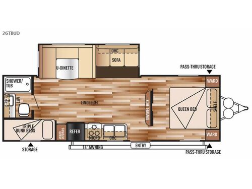 Floorplan - 2015 Forest River RV Salem 26TBUD