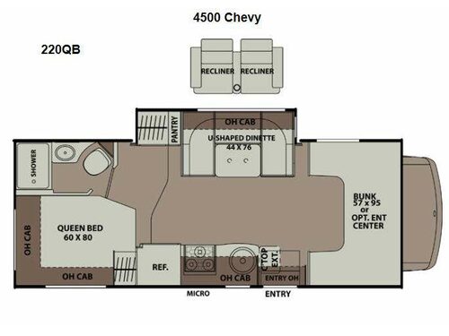 Floorplan - 2015 Coachmen RV Leprechaun 220QB Chevy 4500