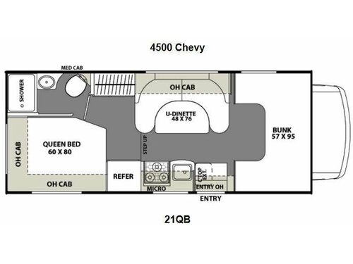Floorplan - 2015 Coachmen RV Freelander 21QB  Chevy 4500