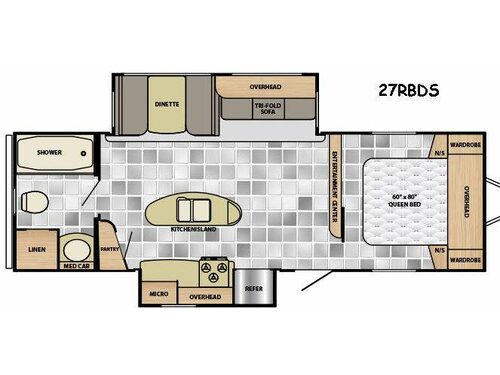 Floorplan - 2015 Winnebago Industries Towables Ultralite 27RBDS