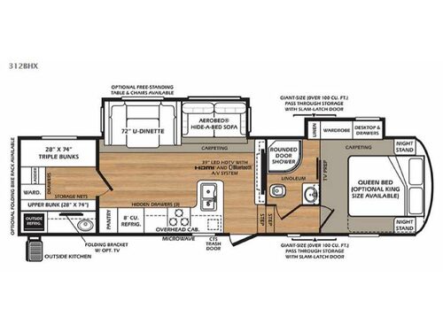 Floorplan - 2015 Forest River RV Wildcat 312BHX eXtraLite