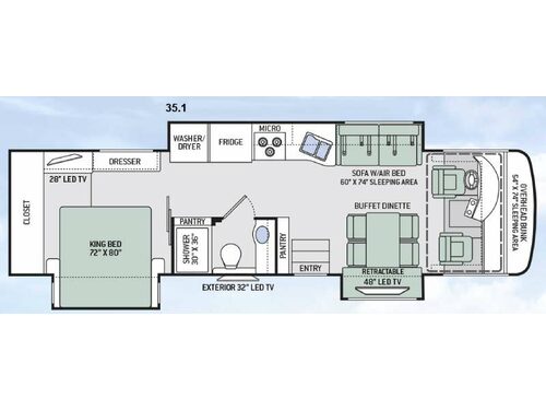 Floorplan - 2015 Thor Motor Coach Palazzo 35.1
