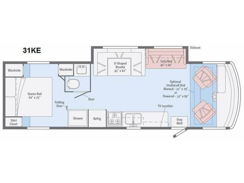 Floorplan - 2015 Winnebago Vista 31KE