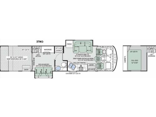 Floorplan - 2015 Thor Motor Coach Outlaw 37MD