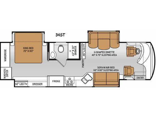 Floorplan - 2015 Thor Motor Coach Tuscany XTE 34ST