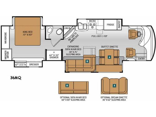 Floorplan - 2015 Thor Motor Coach Tuscany XTE 36MQ