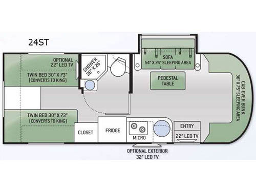 Floorplan - 2015 Thor Motor Coach Siesta Sprinter 24ST