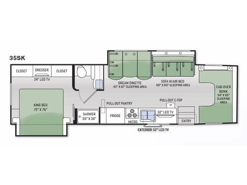 Floorplan - 2015 Thor Motor Coach Four Winds Super C 35SK