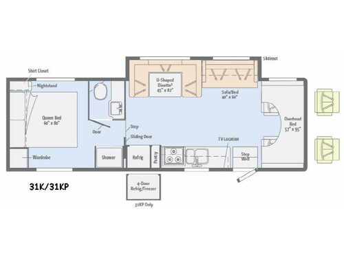 Floorplan - 2015 Winnebago Minnie Winnie 31K