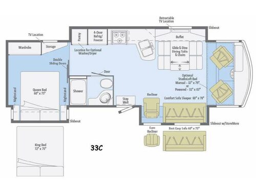 Floorplan - 2015 Winnebago Sightseer 33C
