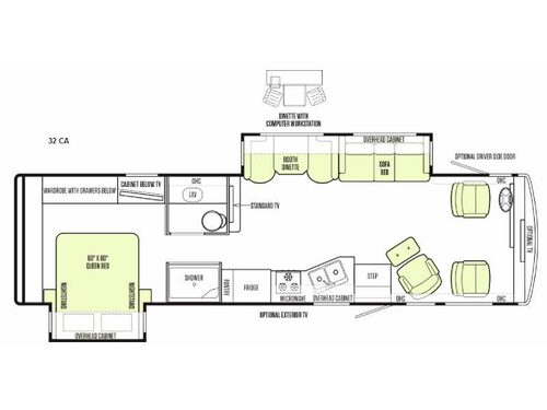 Floorplan - 2015 Tiffin Motorhomes Allegro 32 CA