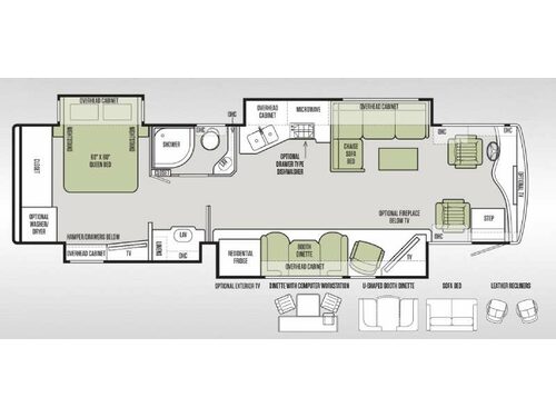 Floorplan - 2015 Tiffin Motorhomes Phaeton 36 GH