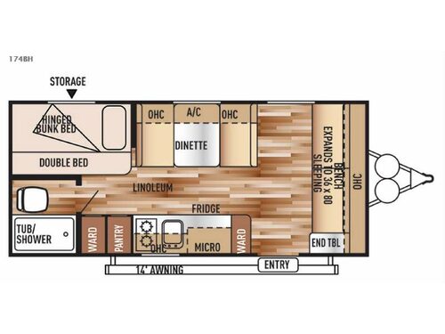 Floorplan - 2015 Forest River RV Wildwood X-Lite FS 174BH