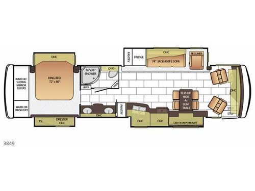 Floorplan - 2015 Newmar Ventana LE 3849