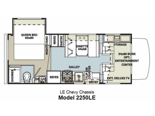 Floorplan - 2015 Forest River RV Sunseeker LE 2250LE Chevy