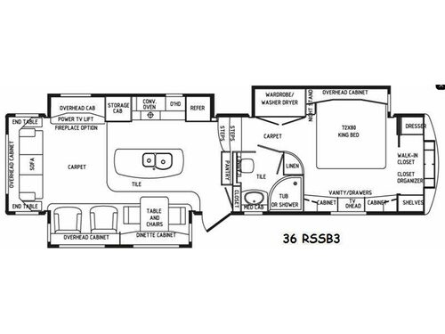 Floorplan - 2015 DRV Luxury Suites Mobile Suites 36RSSB3